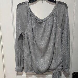 CeCe Silver Shimmer Blouse